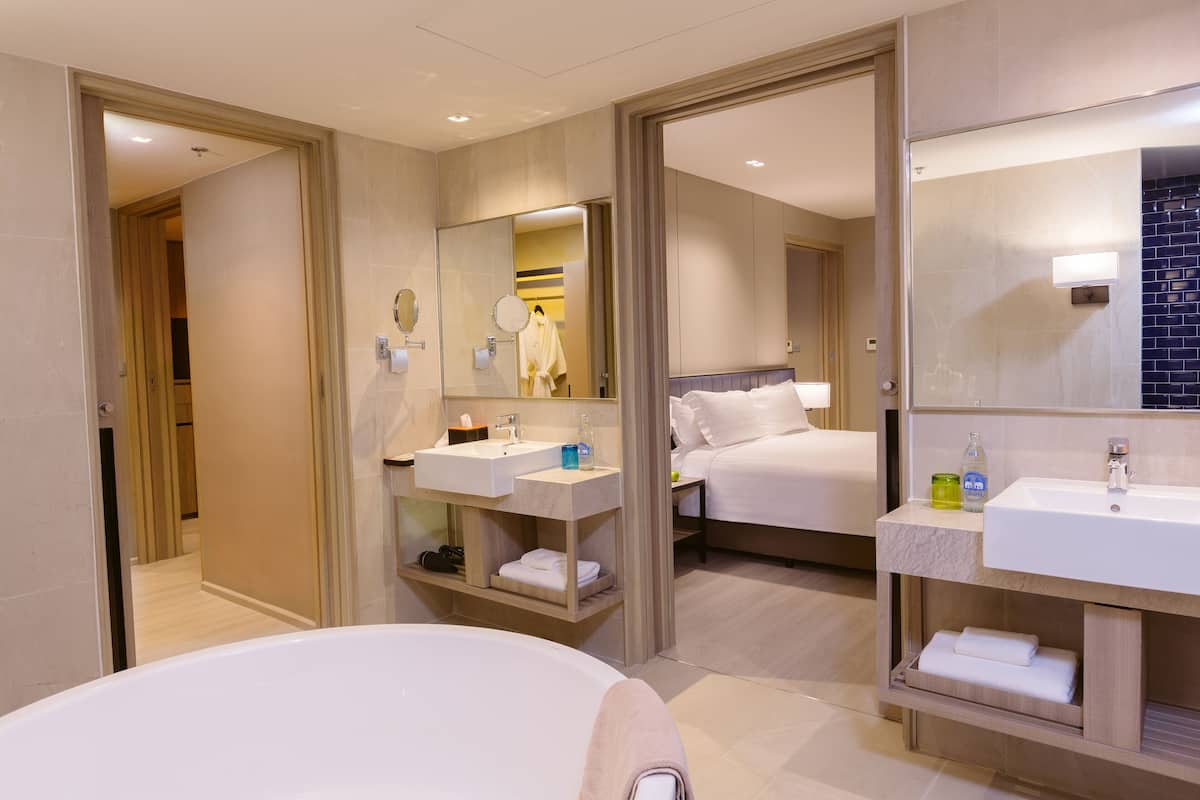 free toiletries, hair dryer, bathrobes, slippers