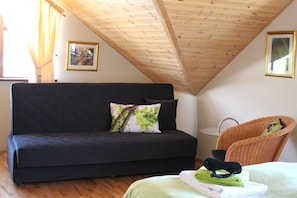 Premium bedding, down duvets, blackout curtains, soundproofing