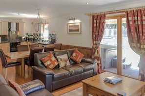 Chalet, 3 Bedrooms, Hot Tub (Montrose) | Living area | Flat-screen TV, DVD player - Loch Lomond Luxury Lodges (Drymen)