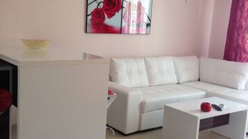 Apartment, 1 Bedroom, Kitchen | Memory-foam beds, individually furnished, desk, iron/ironing board