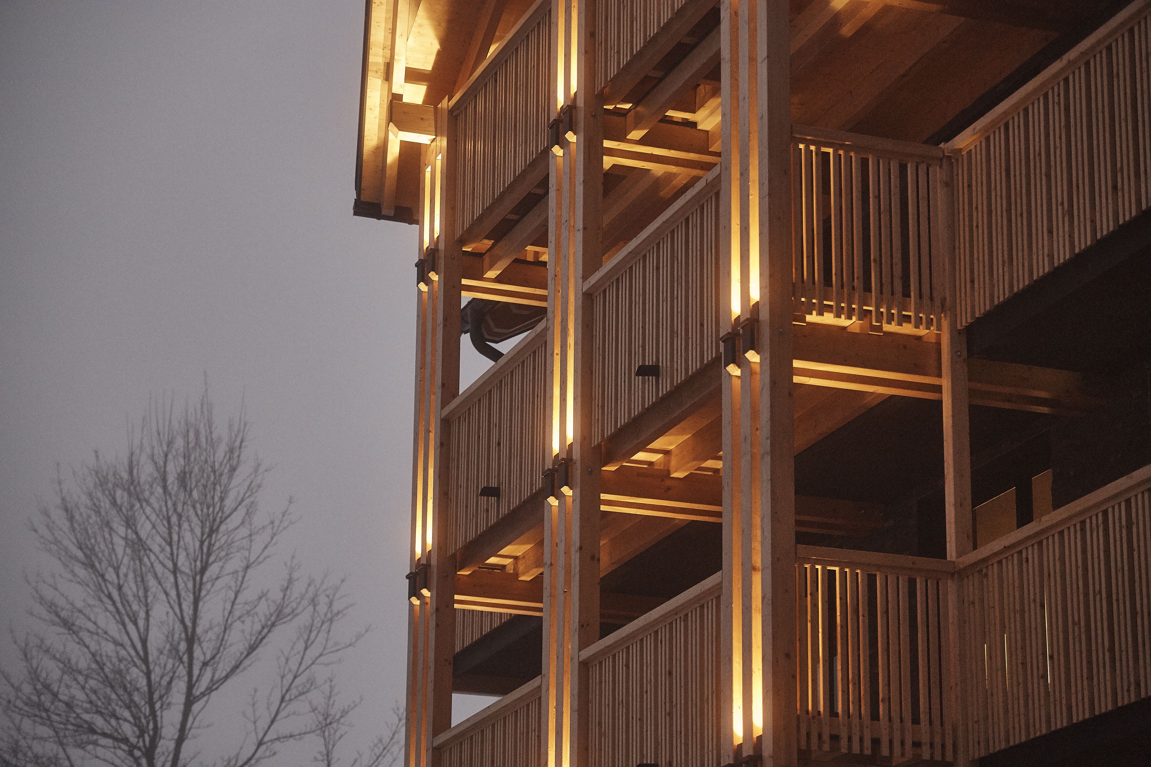 Façade de l’hébergement - soirée/nuit