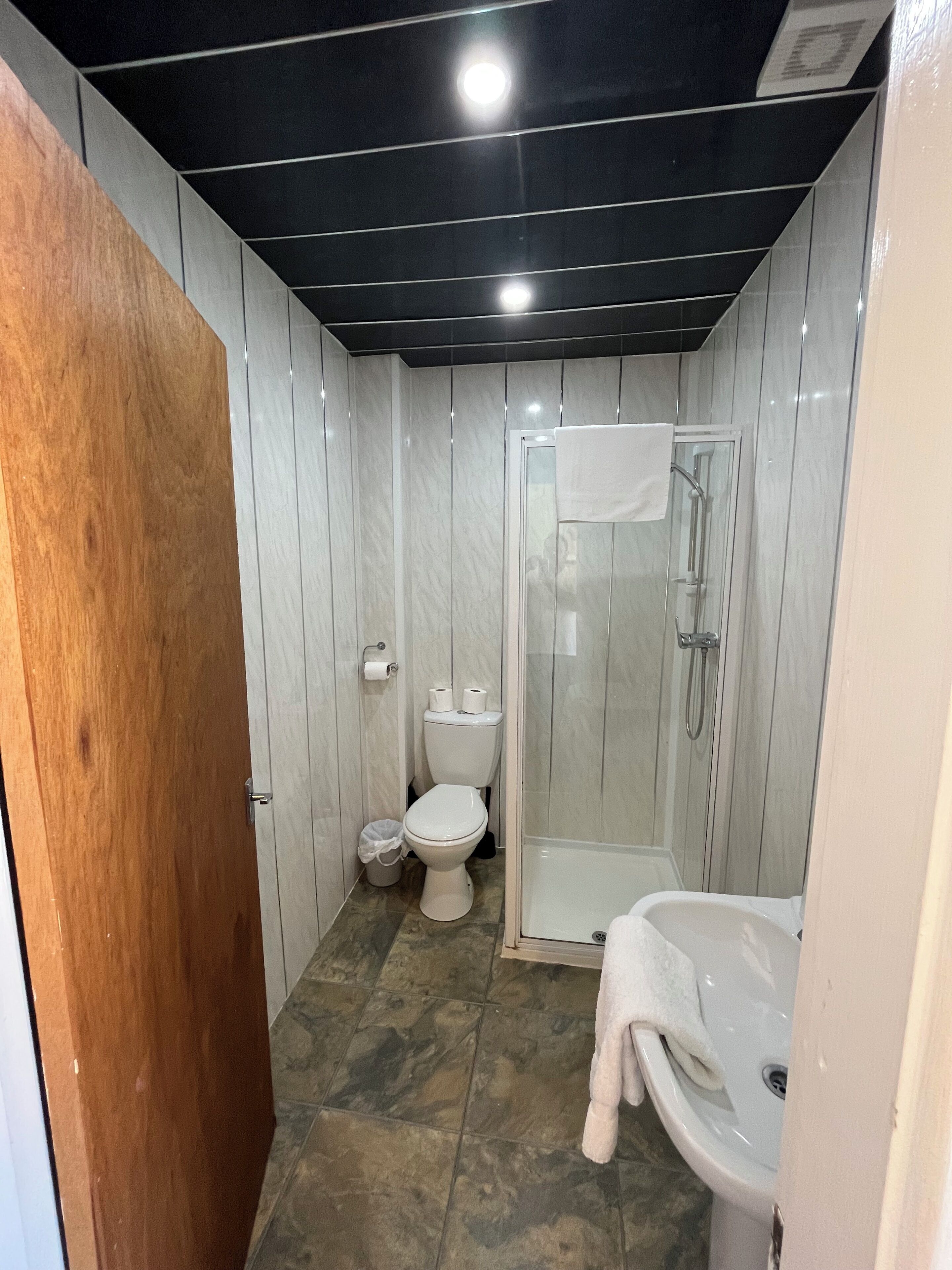 Free toiletries, hair dryer, towels