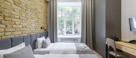 Basic Twin Room, 2 Twin Beds, Non Smoking, Refrigerator | In-room safe, individually furnished, desk, laptop workspace