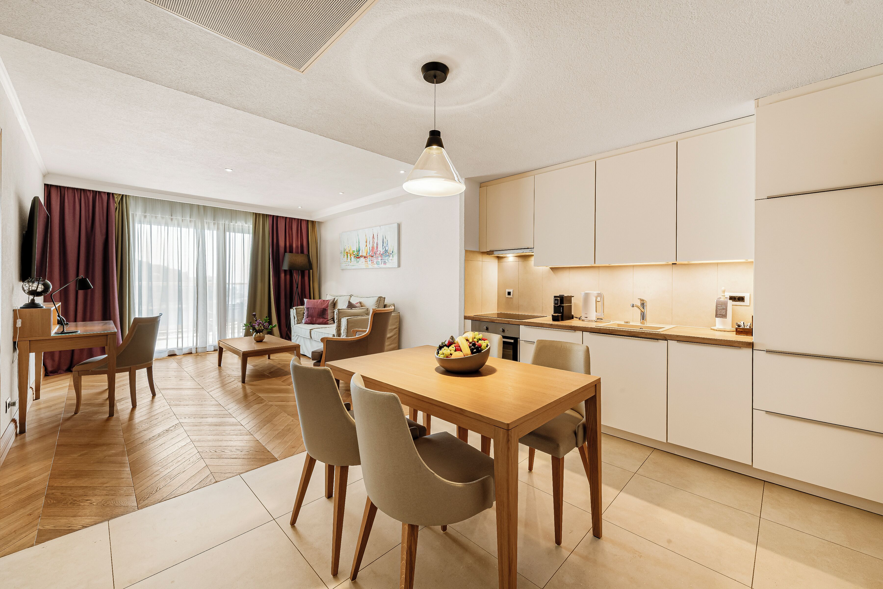 Luxury Apartment, 1 Bedroom, Balcony, Ocean View | Living area | Flat-screen TV