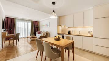 Luxury Apartment, 1 Bedroom, Balcony, Ocean View | Living area | Flat-screen TV