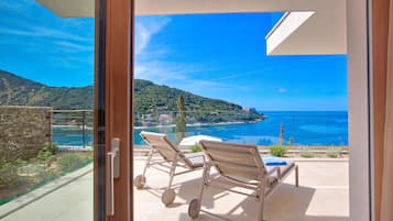 Appartamento Luxury, 2 camere da letto, balcone, vista mare | Terrazza/patio