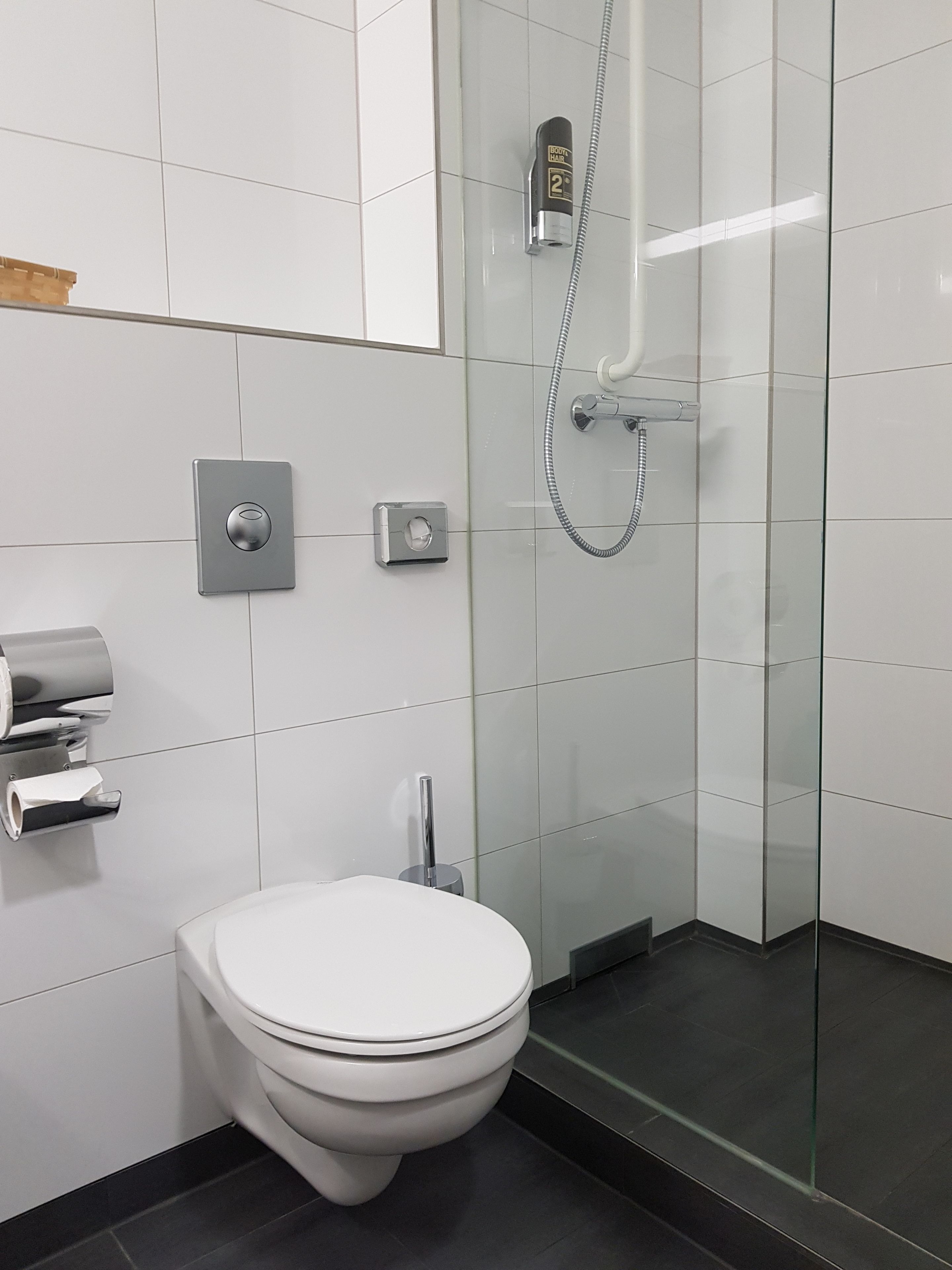 single room | bathroom | shower, free toiletries, hair dryer, towels