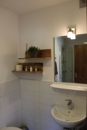 Shower, free toiletries, hair dryer, towels - Gasthof und Pension zum Löwen (Hirschberg)