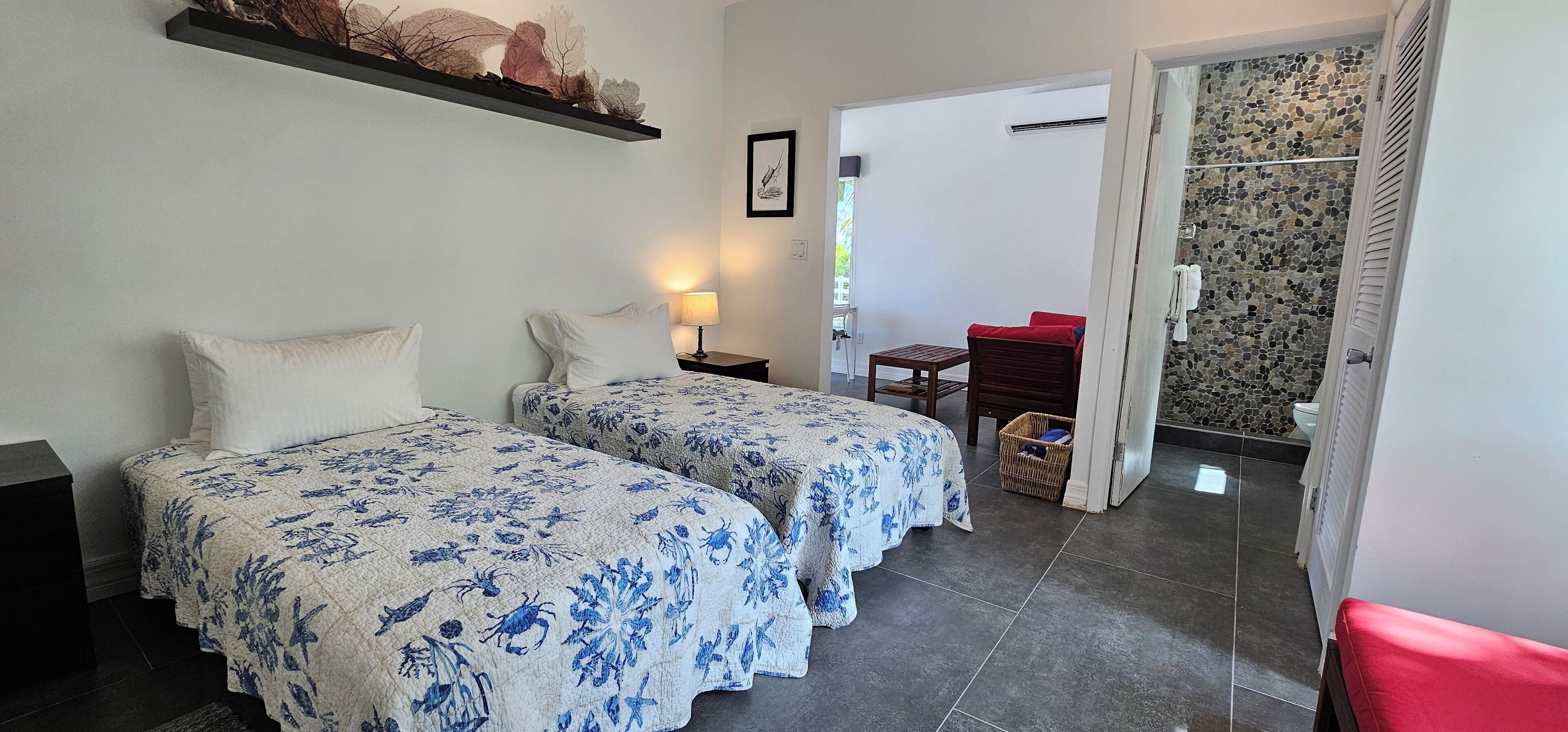 basic room, multiple beds, non smoking, beach view | iron/ironing board, free wifi, bed sheets