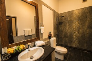 Dusche, Regendusche, kostenlose Toilettenartikel, Haartrockner