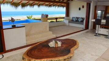 Apartment, 2 Bedrooms, Terrace, Beachfront | Terrace/patio