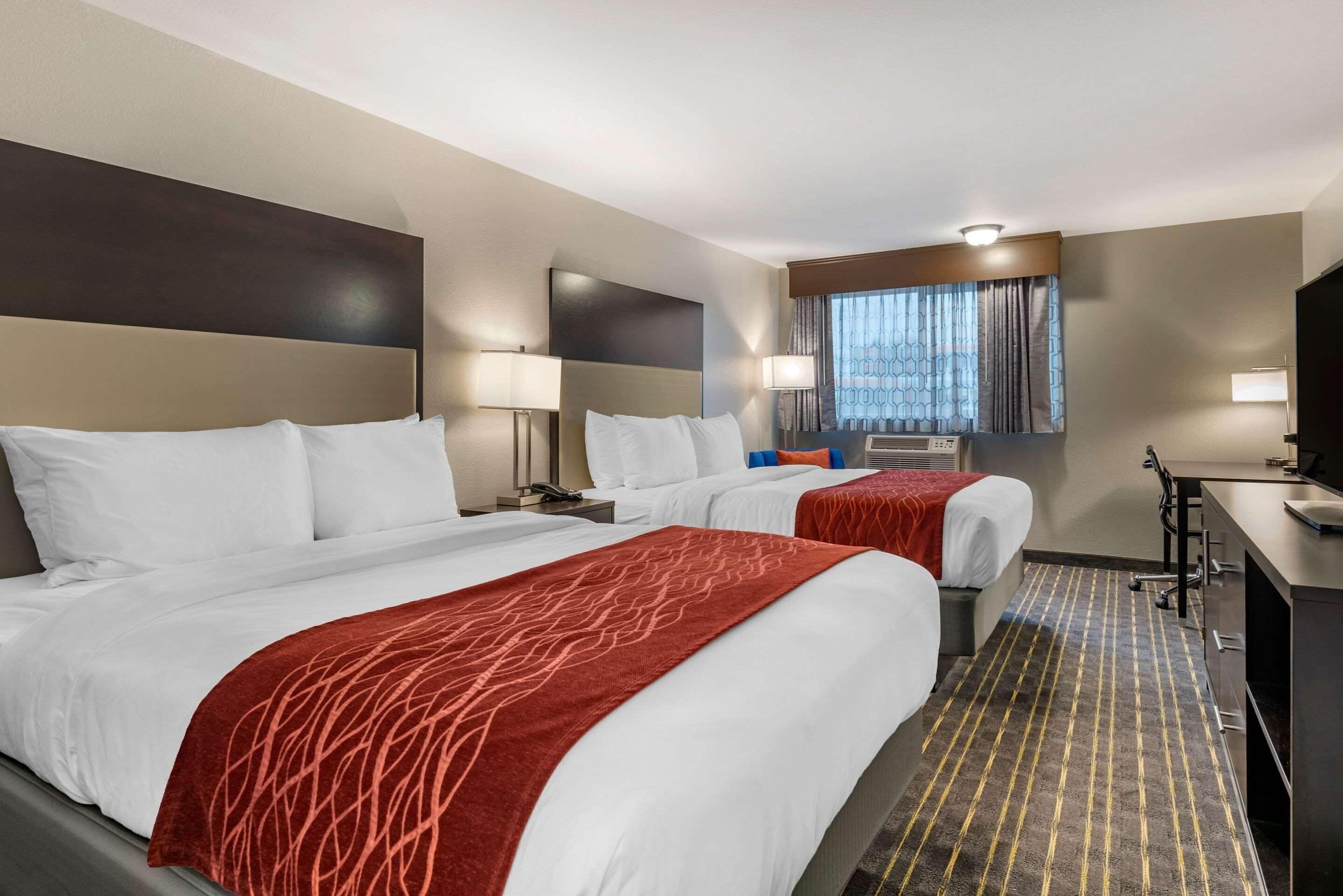 Premium bedding, pillowtop beds, blackout drapes, iron/ironing board