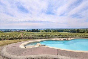 Pool - Romantic 18th-Century Windmill Retreat with Pool, Hot Tub & Panoramic Views (Coutures)