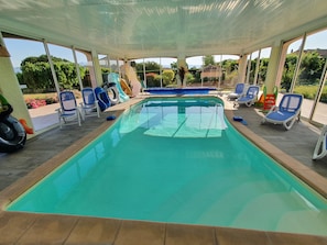 Indoor pool, a heated pool