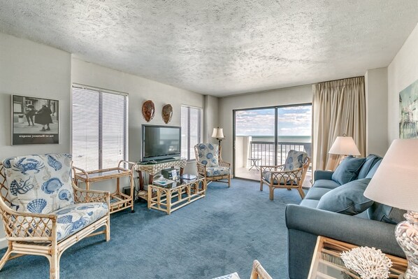TV, DVD player - 3rd Floor Beach Chic Corner Unit, Outdoor Pool, Wifi | Crescent Tower I - 301 (North Myrtle Beach)