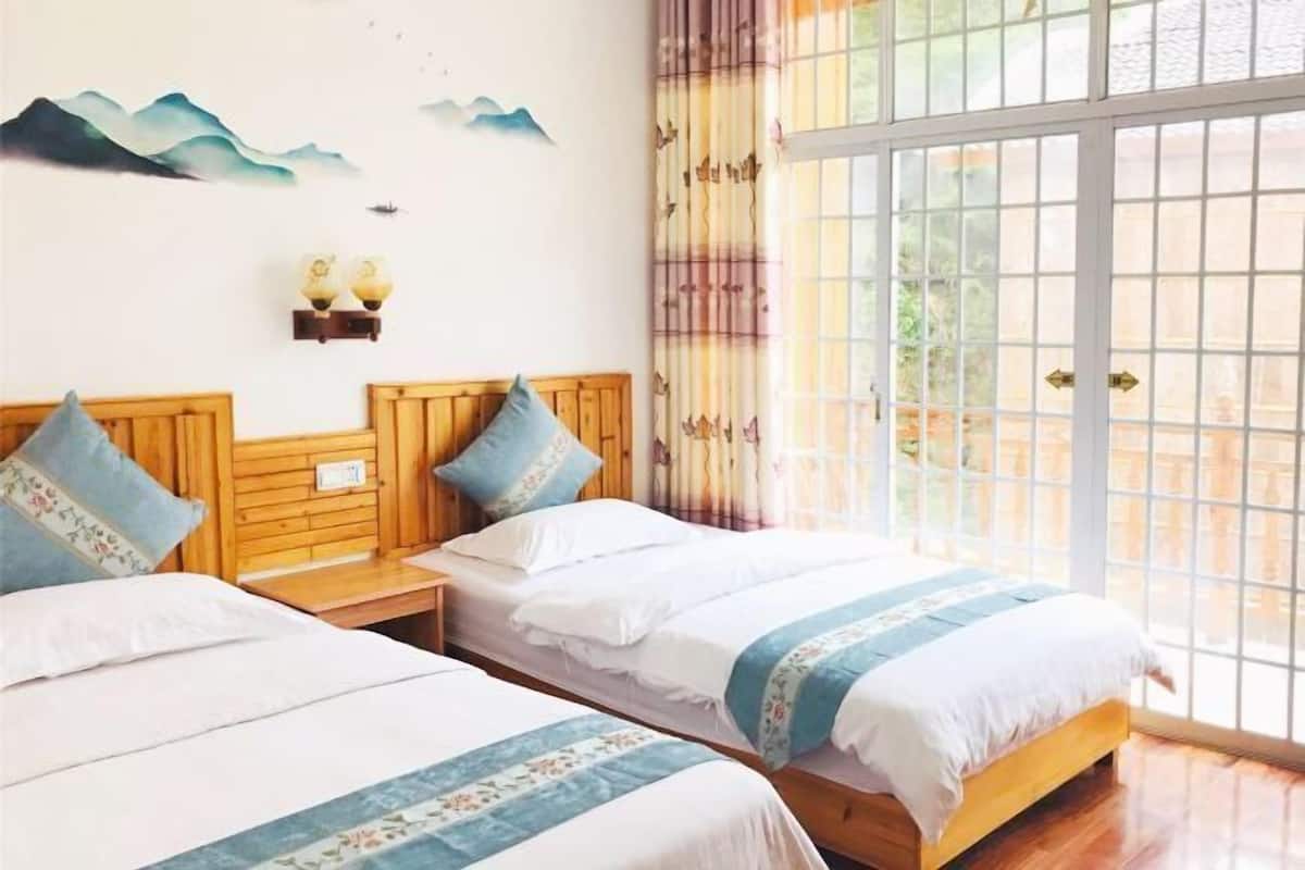 Desk, blackout curtains, iron/ironing board, free WiFi