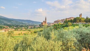 A historic town with a prominent church, a bell tower, and a castle on a hill. - Awesome home in Arezzo -AR- with WiFi (Arezzo -AR-)