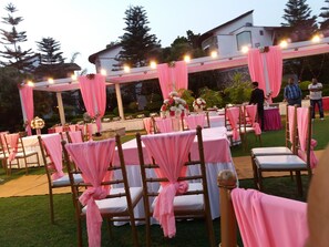 Outdoor banquet area