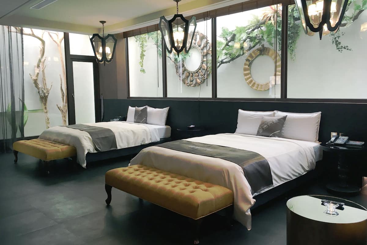 Individually decorated, desk, blackout curtains, soundproofing