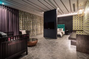Design-Doppelzimmer, 1 Doppelbett | Individuell dekoriert, Schreibtisch, Verdunkelungsvorhänge