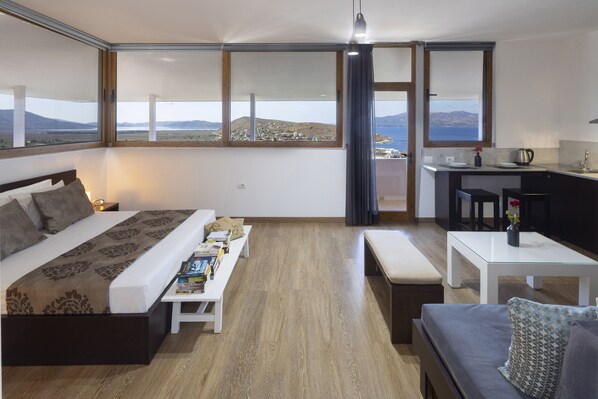 基础开间, 海景 | 办公桌、笔记本电脑工作区、免费 WiFi、床单