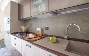 Fridge, stovetop, dishwasher, cookware/dishes/utensils