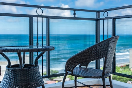Panoramic Quadruple Room, 2 Double Beds, Accessible, Ocean View | Balcony view