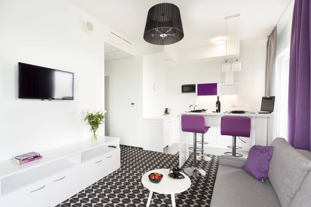 Premium bedding, desk, soundproofing, iron/ironing board