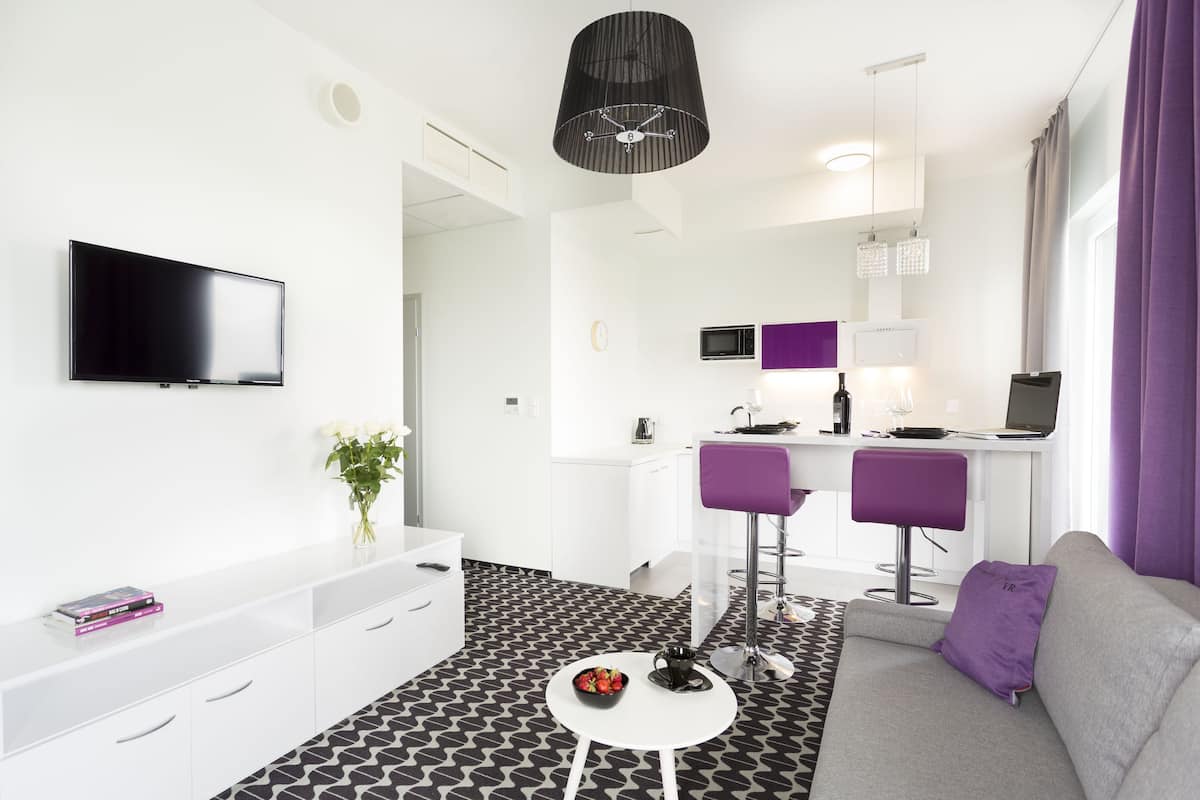 Premium bedding, desk, soundproofing, iron/ironing board
