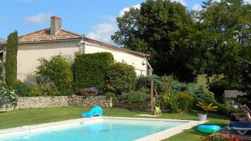 Outdoor pool, pool loungers