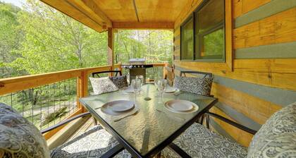 Hot Tub & Fire Pit! Creekfront Bryson City Cabin