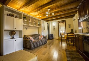 Fernseher, Kamin, Bücher