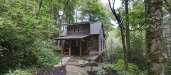Cozy Pet-Friendly Cabin w/ Hot Tub, River Views, 20 Min to AVL +Biltmore Pass