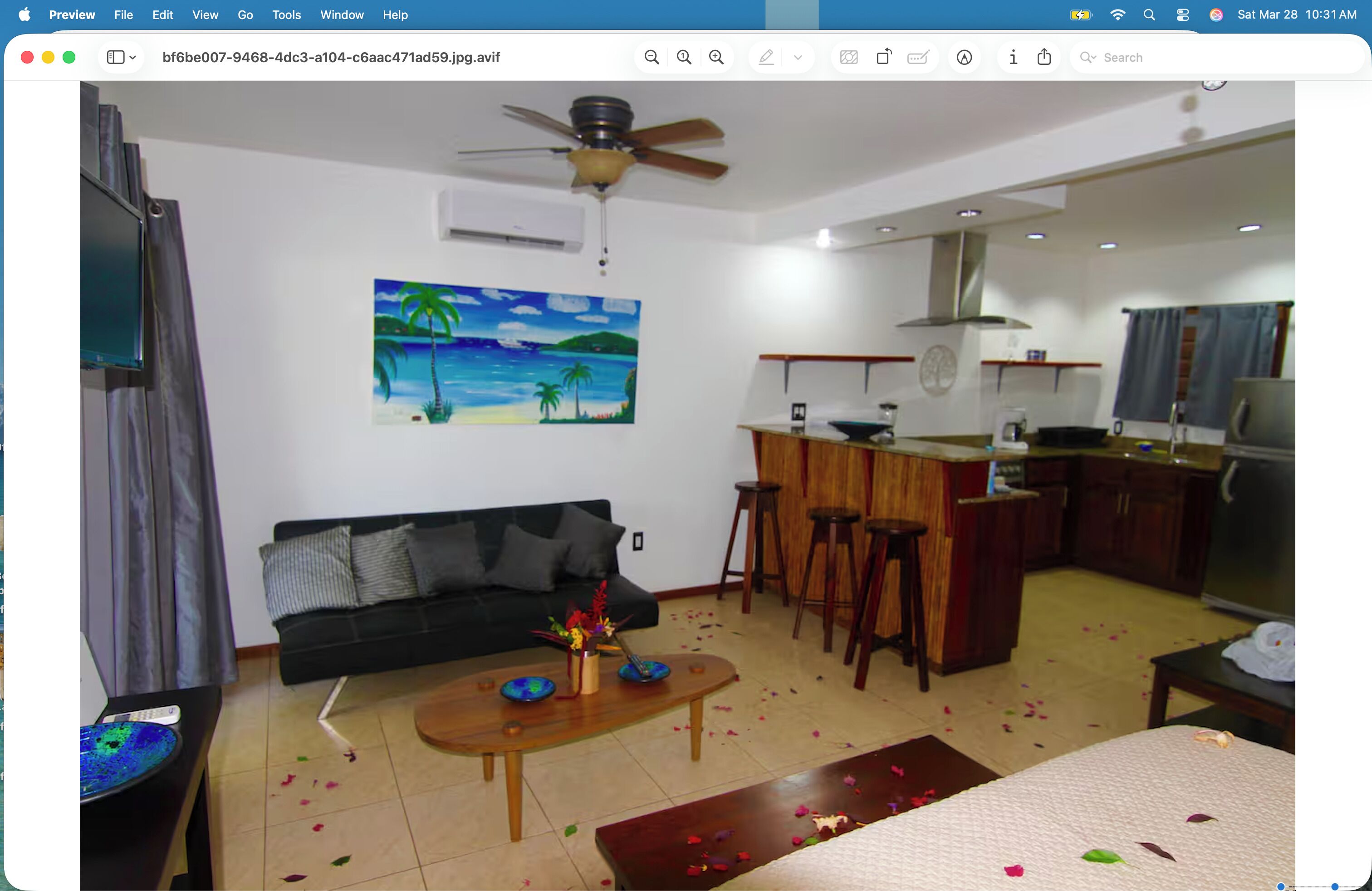 Comfort Studio, 1 Queen Bed with Sofa bed, Kitchen, Garden View | Living area | Flat-screen TV