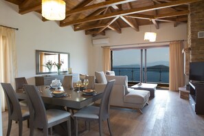 Dining - Luxury 6 bedroom villa with stunning views of the Ionian sea in Mikros Gialos (Mikros Gialos Lefkada)