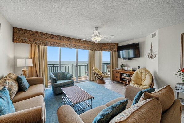 TV, DVD player - Comfortable Oceanfront Condo, Free Wifi, Lazy River | Windy Hill Dunes - 1303 (North Myrtle Beach)