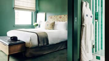 Sábanas de algodón egipcio, ropa de cama de alta calidad y minibar