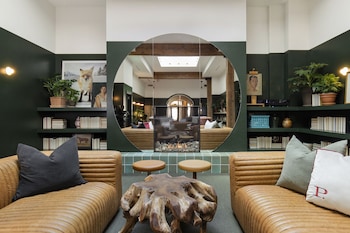 Sitting area in hotel lobby at Palihotel Seattle