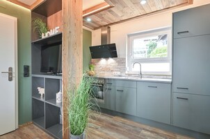 Apartment, Lake View (Appartement 1) | Private kitchen | Fridge, oven, stovetop, coffee/tea maker