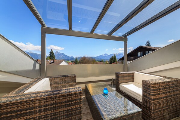 Apartment, Mountain View (Gehrenspitze) | Balcony view - FeWo am Hopfensee (Fuessen)
