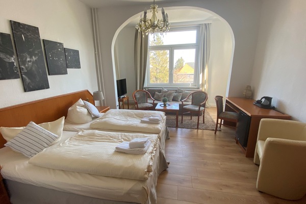 Habitació familiar | Sala d'estar | Televisor de pantalla plana de 19 polzades amb canals per cable