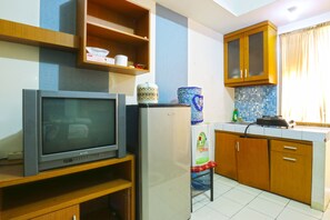 Quarto standard | 1 quarto, escrivaninha, ferros/tábuas de passar roupa, roupa de cama