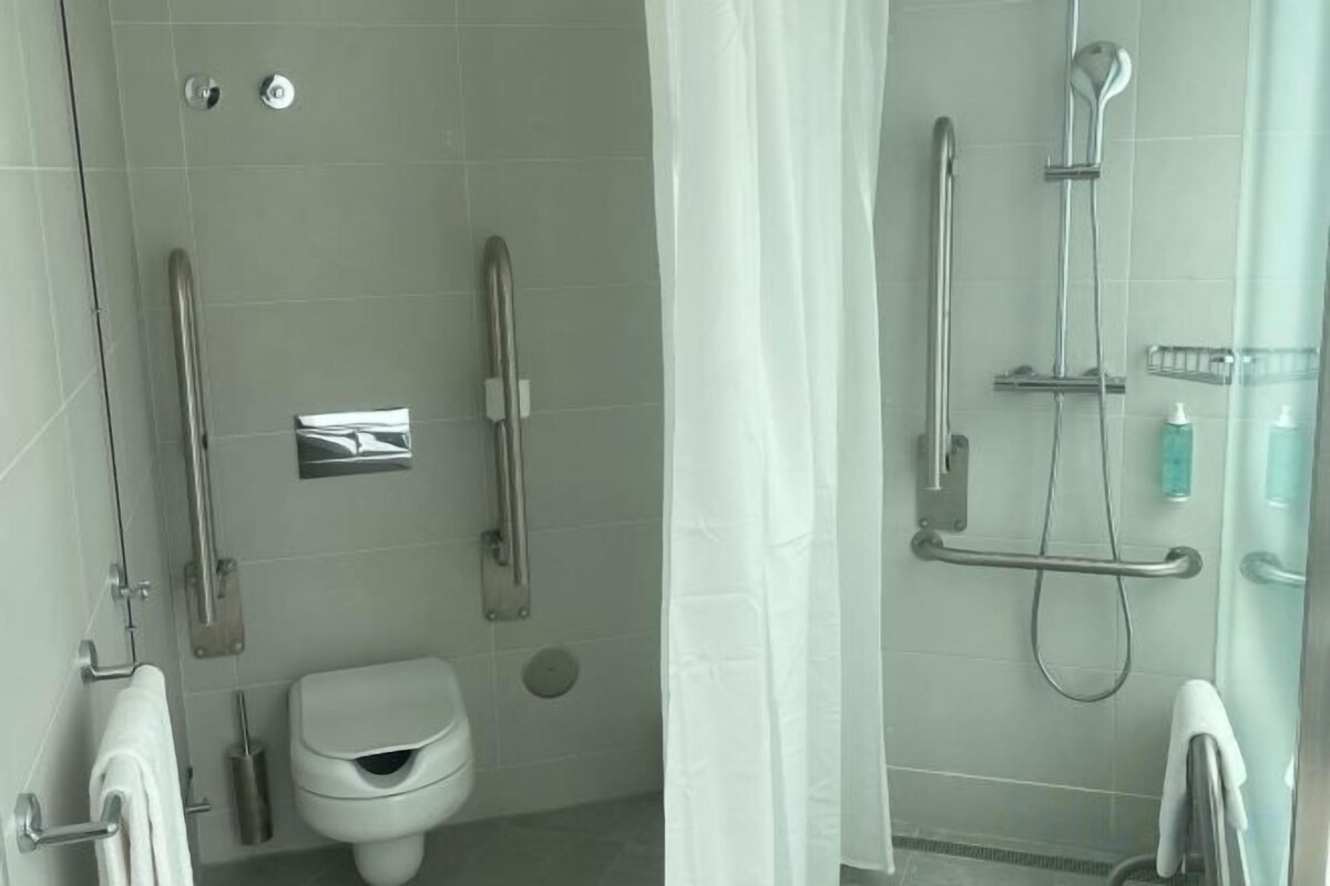Bathroom | Shower, free toiletries, hair dryer, towels