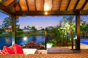 Terrace/patio - The Bali Hut on the Waters of the Central Gold Coast Apartment 5 (Bundall)