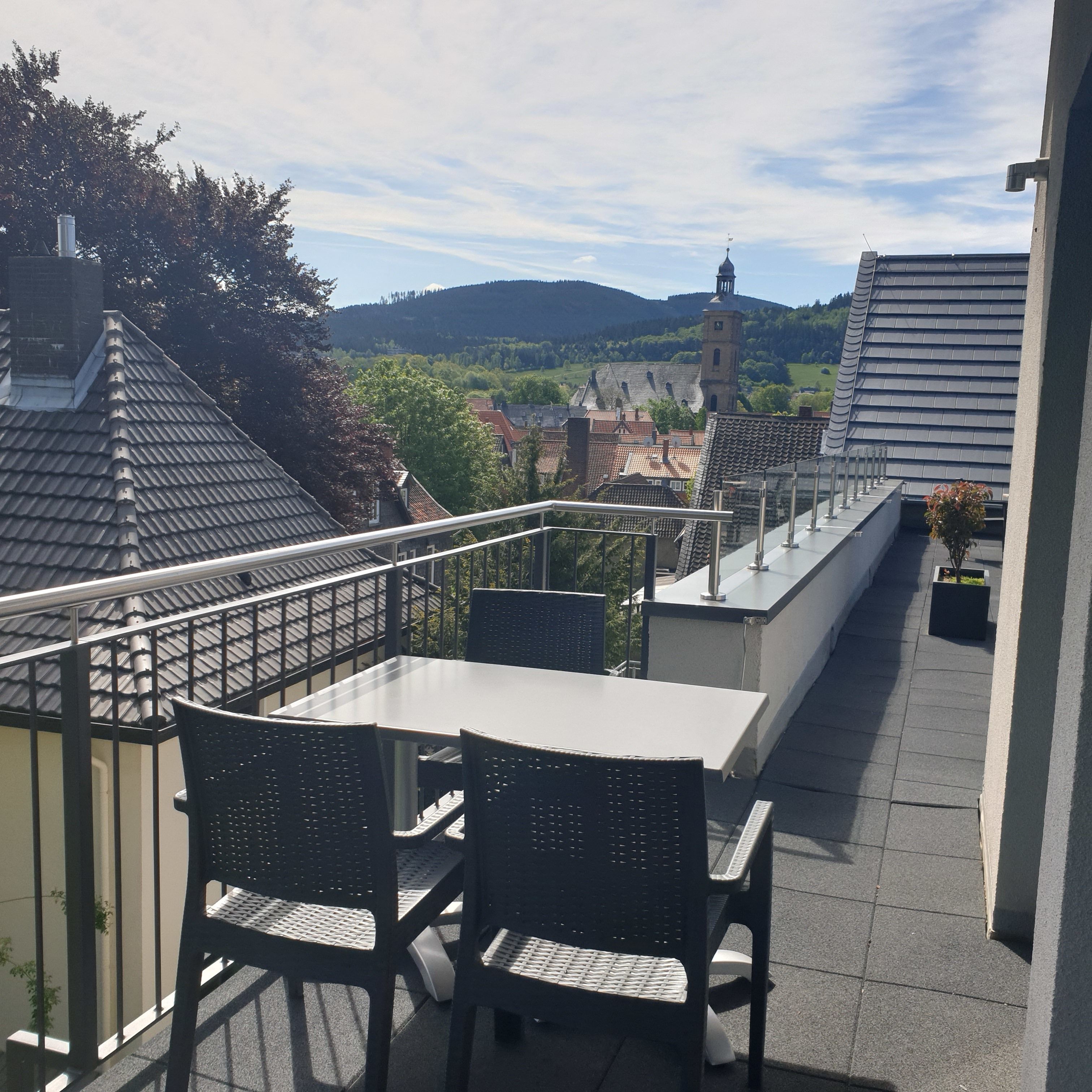 junior suite, 1 bedroom, mountain view, garden area | balcony view