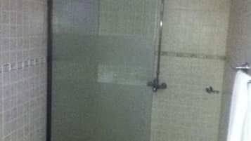 Shower, slippers, towels