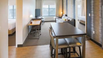 Suite, 2 Bedrooms | Desk, blackout drapes, iron/ironing board, cribs/infant beds