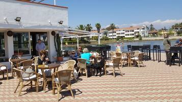 Outdoor banquet area