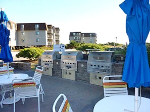 Outdoor dining - 2/2 Ocean View Condo at APATB Resort (Atlantic Beach, NC)