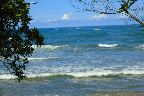 On the beach, sun loungers